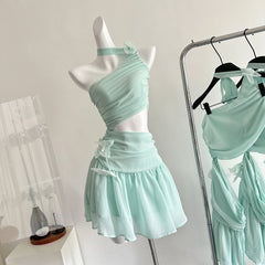 Hnewly Summer 2000s Aesthetic Y2k Vintage Off Shoulder Dress Frock Party Shoujo Girl Hollow Out One-Piece Evening Gyaru Coquette Prom