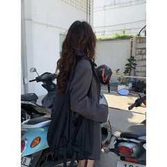 Hnewly BACK TO SCHOOL Pink Sweet Shoulder Bag for Women Canvas Elegant Korean Style Fashion Crossbody Bag Bow Large Capacity Female New Handbag