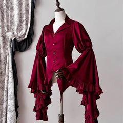 Hnewly Gothic Kawaii Girl Sweet Cute Lolita Lantern Sleeve Shirt Y2k Aesthetic Lace Patchwork Blouse Tops Women JK Loose Blouse Chic