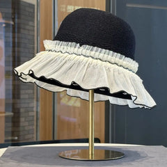 Hnewly Fashion Sun-protective Woman's Fisherman Cap Breathable Elegant Straw Hat Spring Summer Versatile Beach Cap for Tourism Vacation