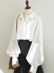 Hnewly Shirts Women Solid Simple Office Lady All-match Daily Temperament OL Creativity Special Tops Korean Style Modern Casual Classics