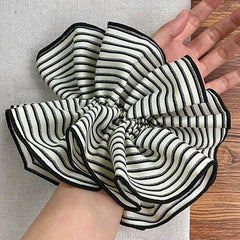 Hnewly 1PC Fresh and Simple Cloth Striped Scrunchie with a High-End Feel - Hair Ornament for Women, Suitable for Low Ponytails and Bun
