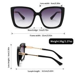 Lunivop 1pc Women's Large Square Frame Fashion Sunglasses - Stylish Gradient Purple Lens with Tortoiseshell Pattern