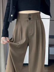 Hnewly Korean High Waist Wide Leg Trousers Female Fall Summer Casual Loose Office Lady Suit Pants Fashion Baggy Outwear Clothing