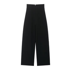 Hnewly Women's Long Pants Spring New Style Solid Color Zipper Decor High-Waist Pants Commuting Fashion Casual Personalized