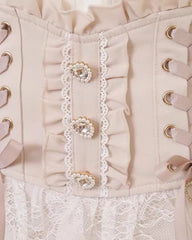 Hnewly Japanese High Waist Drawstring Slim Cute Sweet Lolita Skirt Women Multi-Layer Lace Bow Cake Skirts Summer Pleated Skirt