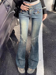 Woman New High Waist Fashion Oversized Flare Jeans Female Slim Fit Denim Bell Bottom Pants Female Retro Blue Black Gray Trousers
