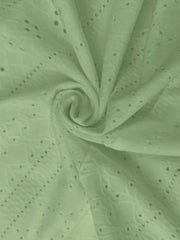 Lunivop Sage Green Eyelet Sleeveless Dress With Bow Detail A-Line Mini Dress For Women