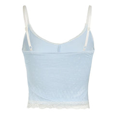 Hnewly Fashion Sweet Slim Fit Lace Spliced Women New Camisole Tops Chic Causal Hottie Backless Blouses