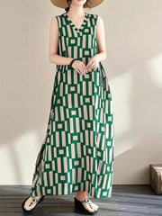 Hnewly Summer Women's V-Neck Boho Kaftan Dress Lightweight Loose Fit Beach Cover Up Vintage Flowy Maxi Dress