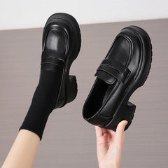 Hnewly Women's Loafers Spring British Style Slip On Platform Mary Jane Shoes Woman Japanese Jk Uniform Lolita Shoes Women