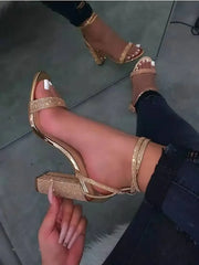 Hnewly Heel Sandals Women Rhinestone Sexy Transparent High Heels Sandals Female New Summer Party Dress Shoes Ladies Pumps Plus Size