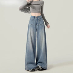 Hnewly Wide Leg Pants Ivory Womens Autumn Knitting Corduroy Flannel Checked Tender Jacquard English-Style Embroidery Office Altgoth Ins