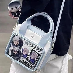 Hnewly Sweet Cute Shoulder Bag Women Kawaii Japanese Clear Anime Ita Bag Ladies Leather Leather Square Large Capacity Crossbody Bag