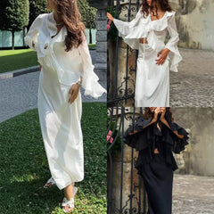 Hnewly Autumn New Fashion Style Long Sleeve Lace Cardigan Set Long Skirt Women's Wear