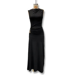 Hnewly Chic One Shoulder Ruched Maternity Pregnancy Photo Dress Sleeveless Bodycon Long Gown Baby Shower Outfit Women Fashion Prop