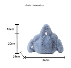Hnewly Fluffy Plush Women's Handbags Faux Long Fur Bags for Women Warm Soft Shoulder Crossbody Bag Candy Color Cloud Clutch New