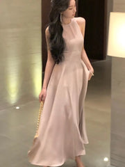 Hnewly DRESS TO IMPRESS Sleeveless A-Line Solid Chic Birthday Prom Dress Summer Fashion Elegant Casual Midi Party Vestidos Female Clothes Robe Mujers