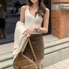 Hnewly Women's Knitted Shrug Cardigan with Vest Cami Top One button front Crop Bolero Tops Teen-girl Autumn Winter Y2K 90s Outfit