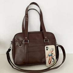 Hnewly Japanese School Handbag with Adjustable Strap Kawaii Shoulder Bag with Zipper Closure Crossbody Bag Underarm Bag Messenger Bag