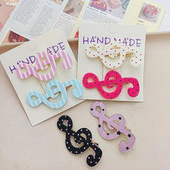 Lunivop Musical Note Polka Dot Striped Hairpins Korean Fashion Bangs Side Clips Lovely Daily Hair Accessories for Women Hair Barrettes