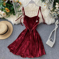Hnewly NEW YEAR DRESS TO IMPRESS Chic Fashion Sexy Straps Mini Dress Women High Waist Y2K Christmas Red Party Dress Korean Streetwear Autumn Vestidos
