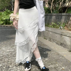 Hnewly Women's Summer Skirt Irregular Cake Skirt Medium length Skirt