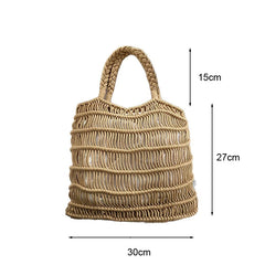 Hnewly Fashion Mesh Beach Bags For Women Summer Cotton Woven Shoulder Purse Handbag Beach Tote Bag Vacation