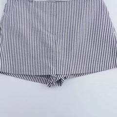 Hnewly new summer women's clothing fashion temperament simple and versatile slim fit with belt striped skirt pants