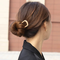 Lunivop U-Shaped Hair Fork Fashion Hairpin Black Color Metal Hairpin Geometric Design Headwear Hair Sticks Women Girls