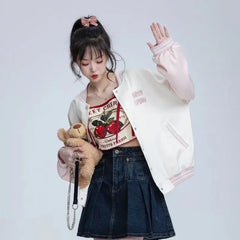 Hnewly Cherry Print Camisole Vest for Women Y2k Fashion Sexy Slim Fit Crop Top T-shirts 2025 Summer New Strapless Tops Mujer