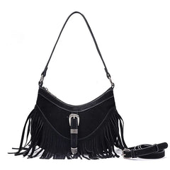 Hnewly New Fashion Suede Tassel Underarm Bag Women High Quality Retro Handbags Lady Travel Shopping Shoulder Messenger Bag