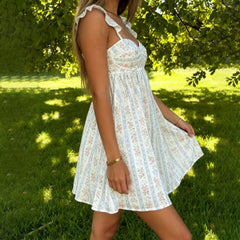 Lunivop Women's Cute Babydoll Mini Dress Ruffle Straps Maternity Dresses Summer Y2K Flowy Teens Short A-Line Sundress