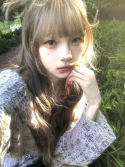 Hnewly Fashion Slash Neck Hollow Out Pullovers Y2k Grunge Long Sleeve Sweaters Mujer Vintage Simple New Loose Knitted Tops Women