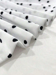 Hnewly Womens White Polka Dot V-Neck Sleeveless Mini Dress With Ruched Detail And Tiered Hem