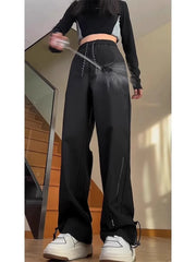 Hnewly Wide Leg Pants Ivory Womens Spring Pleated Flannel Lightweight Tender Draping College Chic Comfort Detail Trousers Highstreet BF