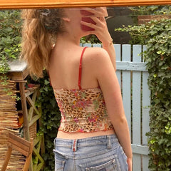 Hnewly Summer y2k Leopard Print Crop Top Women Sleeveless Lace Patchwork Skinny Bow Tees Sexy Clubwear Strap Tops 2024 New Lady