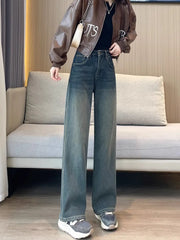 Hnewly Wide Leg Pants Ivory Womens Winter Velvet Double-Deck Brushed Sherpa Embossed Flocking Double-Sided Lined Functional Gentle