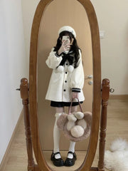 Hnewly cute winter outfits Sweet Japanese Kawaii Short Overcoats Women Lolita Thin Jacket Female 2000s Vintage Clothing Street Wear Dress Coats Y2k Autumn