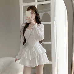 Hnewly DRESS TO IMPRESS Spring Vintage Fairy Dress Women Sexy Korean Fashion Design Y2k Dress Female Kawaii V-neck Slim Elegant Mini Party Dresses