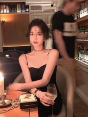 Hnewly Vintage Designer Fashion Sexy Slim Fit Bodycon Dress for Women Long Party Club Prom Evening Strap Midi Dresses Summer 2024 Robe