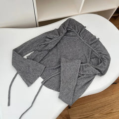 Hnewly new trend inspo Japanese Kawaii Lolita Sweet 3 Piece Set Women Bow Y2k Slim Vest +Casual Cardigan + High Waist Thin Striped Chic Skirt Autumn