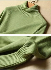 Hnewly Women Turtleneck Knitted Sweaters Long Sleeve Roll-neck Pullover Plain Jumper Ladies Autumn Winter Layered Basic Outfit