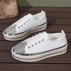 Hnewly Fashionable Hot Selling Elegant Flat Sneakers for Women Spring and Autumn New Round Head Comfortable and Sexy Casual Shoes