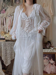 Hnewly Autumn White Fairy Vintage Sweet Dress Women Mesh Lace Sexy Casual Korean Dress Female Patchwork Designer Princess Dresses