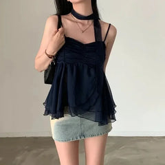 Hnewly summer inspo 2000s Aesthetic Sleeveless Solid Tops Hot Girls Korean Fashion Sweet Tank Top Summer Casual Basic Pure Color Camis Woman Chic
