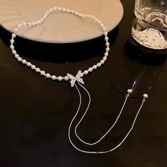 Hnewly Fashion Pearl Necklace Elegant Big White Imitation Pearl Bead Necklace Charm Romantic Clavicle Chain Wedding Party Jewelry Gift