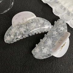Hnewly 1PC Niche Sunflower, Moon and Silvery White Star Acetate Claw Clip, High-end and Fashionable Hair Clip for Back-of-the-Head Updo