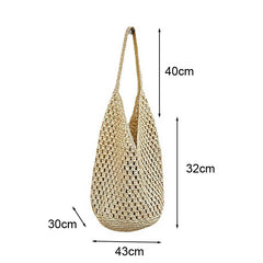 Hnewly Trendy Handmade Summer Beach Tote Bags Crochet Knitted Hollow Handbag Shopping Bags For Women