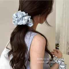 Lunivop Korean Stripe Hair Scrunchies Tie Elegant Simple Large Hair Ropes Rubber Bands Ponytail Headwear Hair Accessories For Girls New